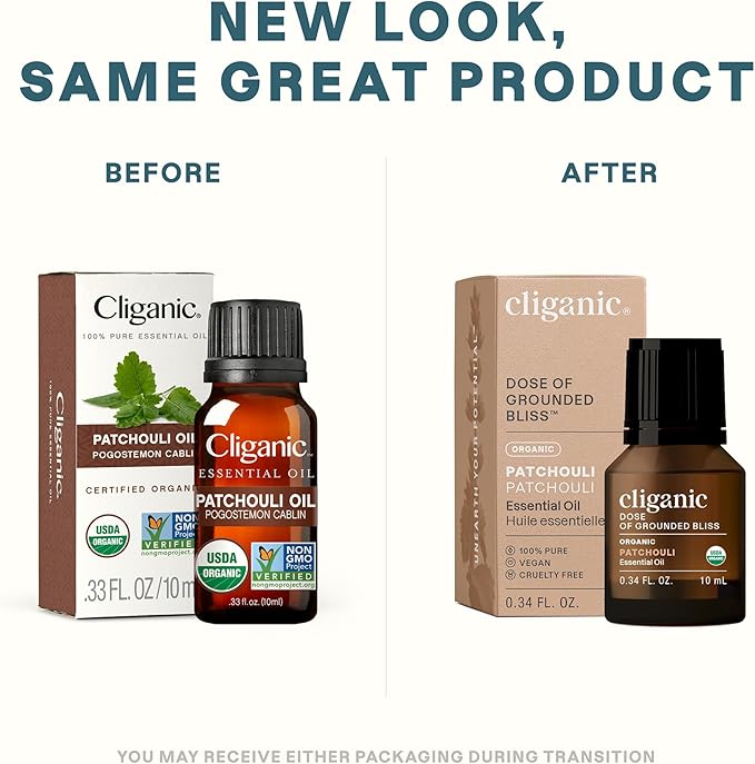 Cliganic Organic Patchouli Essential Oil - 100% Pure Natural Undiluted, for Aromatherapy Diffuser | Non-GMO Verified (Packaging May Vary)-VivaGrace Women