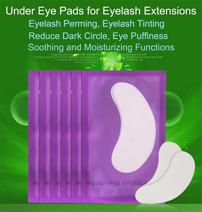 100 Pairs Set Under Eye Pads, Comfy and Cool Under Eye Patches Gel Pad for Eyelash Extensions Eye Mask Beauty Tool (Purple)-VivaGrace Women