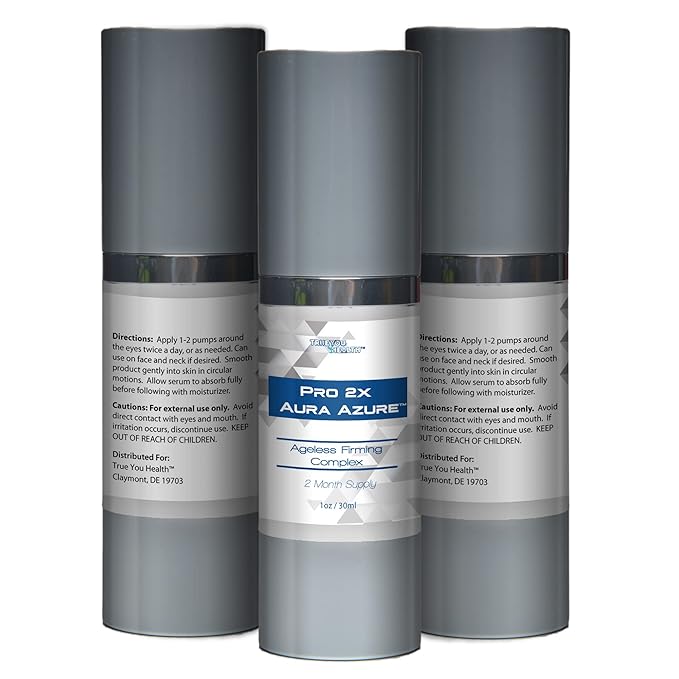 Pro 2x Aura Azure Serum - Anti Aging Serum - 2 Month Supply - Skin Firming Complex to Reduce Wrinkles Appearance - Exfoliate - Nourish - Improve Hyperpigmentation & Dark Circles - Aid Cell Renewal-VivaGrace Women