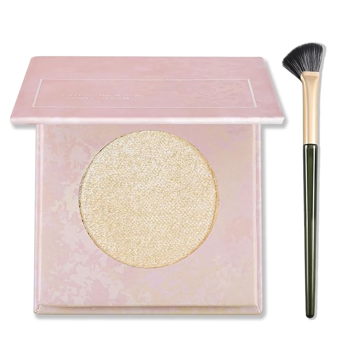Erinde Face Highlighter Palette, Pearl Glossy Face Illuminator Palette, Natural Glow Finish, Shimmer Smooth Baked Highlighter Powder, Long-lasting Sparkling Highlighter Makeup, 03 Dawn Glow-VivaGrace Women