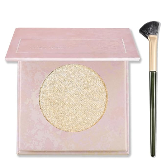 Erinde Face Highlighter Palette, Pearl Glossy Face Illuminator Palette, Natural Glow Finish, Shimmer Smooth Baked Highlighter Powder, Long-lasting Sparkling Highlighter Makeup, 03 Dawn Glow-VivaGrace Women