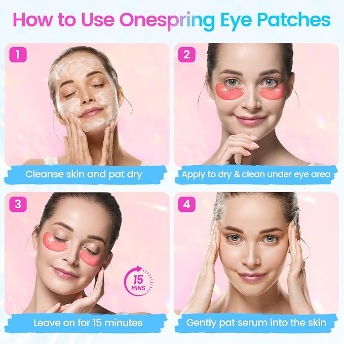 Eye Masks (36 Pairs) - Under Eye Patches for Relieves Dark Circles, Fine Lines and Puffiness, Revitalizing Eye Gel Pads - Ideal for Daily Skin Care & Gift Choice-VivaGrace Women