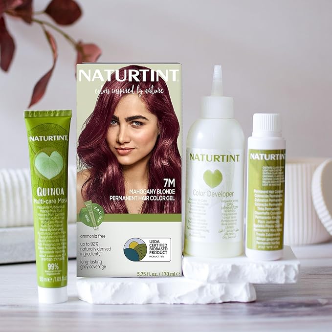 Naturtint 7M Mahogany Blonde Permanent Hair Color (Pack of 6), Ammonia Free, Vegan, Cruelty Free, up to 100% Gray Coverage, Long Lasting Results (Packaging may vary)-VivaGrace Women