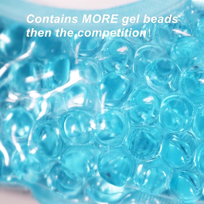 Ice Pack Face Eye Mask for Dark Circles and Puffiness,Gel Cold Cooling Face Mask for Migraines, Headache, Stress and Relaxation (Blue)-VivaGrace Women