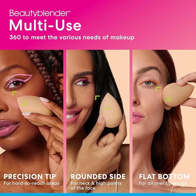 Beautyblender® | Nude Beige Beauty Blender Makeup Sponge, Super-Soft Foam Easily Blends Foundations, Powders & Creams, Made in USA, Reusable, Washable, Streak Free Application, Vegan, Cruelty Free-VivaGrace Women