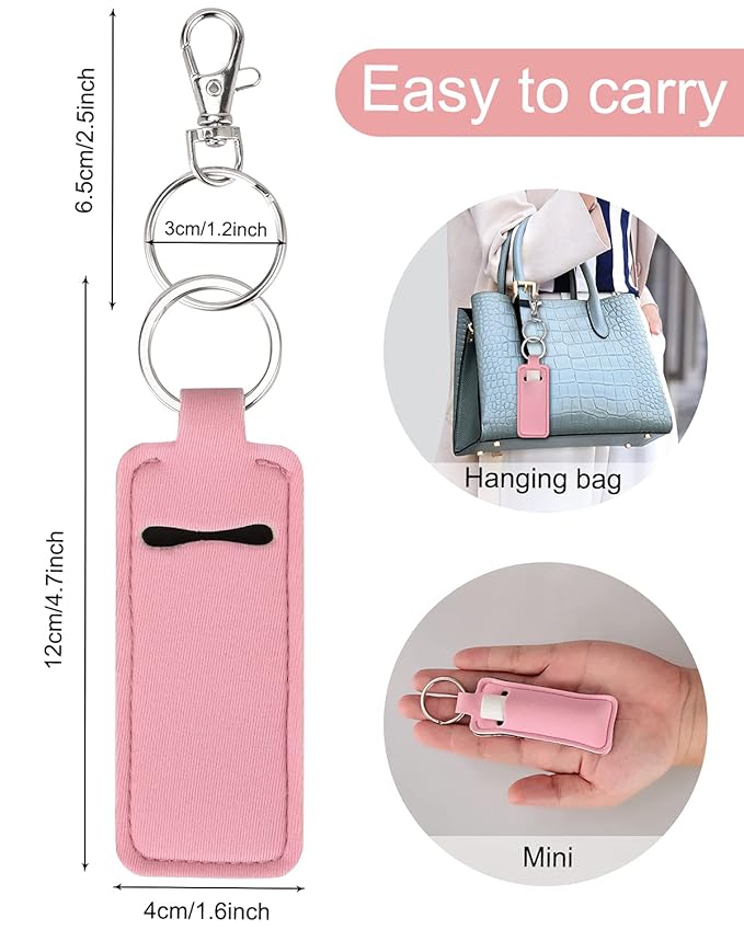 Chapstick Holder Lip Balm Sleeve Pouch Chapstick Holder With Clip Lipstick Lip Gloss Holder Stocking Stuffers Gift for Women (7pcs)-VivaGrace Women
