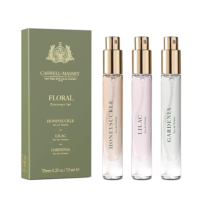 Caswell-Massey Floral Trio Discovery Set, Includes Gardenia, Lilac & Honeysuckle, Discover the Beauty of Botanicals, Travel Size Perfume Set, Perfume for Women, 0.25 Fl Oz Each-VivaGrace Women