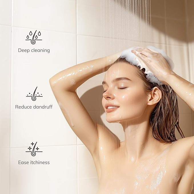 Sndyi Silicone Scalp Massager Hair Growth, Scalp Scrubber with Soft Silicone Bristles, Scalp Exfoliator for Dandruff Removal, Large Size Shampoo Brush, Wet Dry Scalp Brush for Long Thick Curly Hair-VivaGrace Women