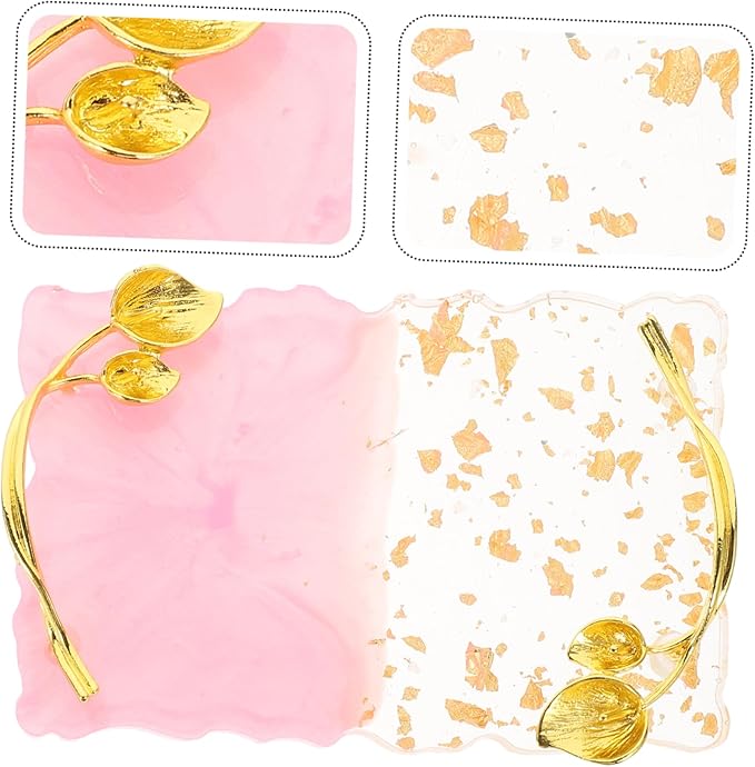 FOMIYES 5pcs Nail Palette Polish Plate Nail Design Nail Dish Makeup Mixing Pallet Nails Stickers Nail Polish Tray Nail Display Tray Vintage Frame Nail Stand Copper Plating Make up Bracket-VivaGrace Women