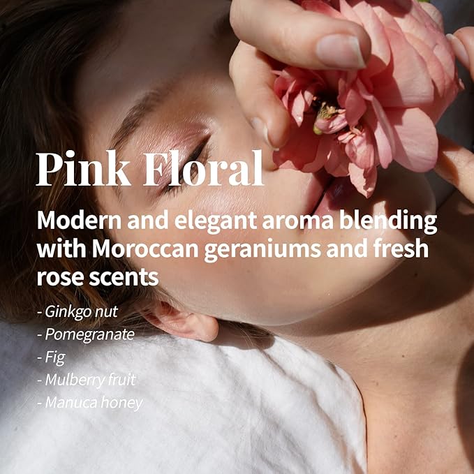 PLU Korean Walnut Body Scrub Pink Floral with Manuka Honey - Exfoliating & Moisturizing & Firming Glow - for Acne, Cellulite, Stretch Marks, Spider Veins, Fresh & Elegance Rose Scent 6.76 oz.-VivaGrace Women