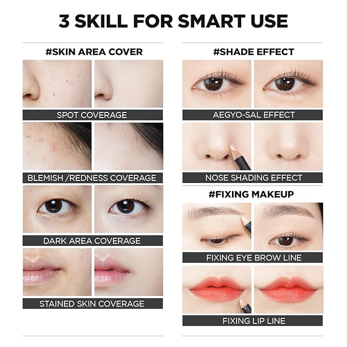 THESAEM Cover Perfection Concealer Pencil – Non Comedogenic spot Eraser - Conceal Blemish,Aging Spot,Acne&Freckle – Multi-Use Under Eye Concealer for Dark Circle,1.4g (0.5 Ice Beige)-VivaGrace Women