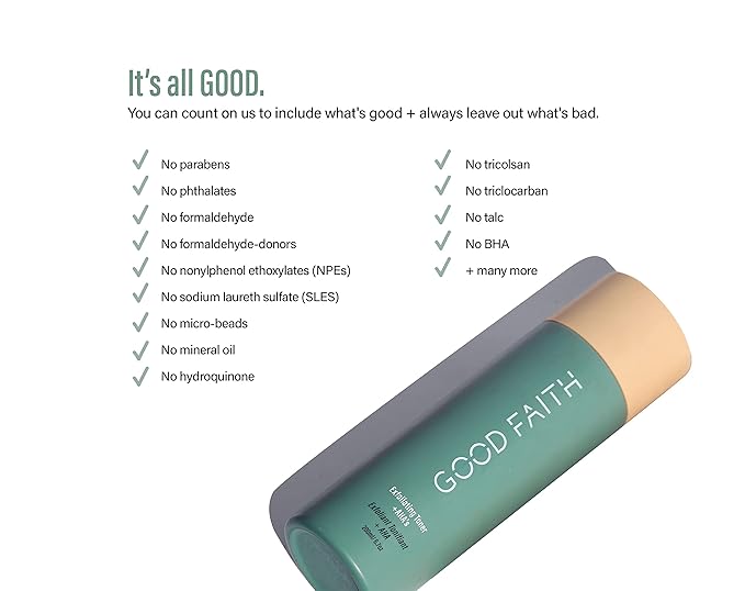 Good Faith - GOOD + Glowing Set - Brightening Skincare Value Kit - 3pcs Exfoliating Toner, Brightening Serum, Softening Moisturizer - Vegan - Cruelty Free-VivaGrace Women