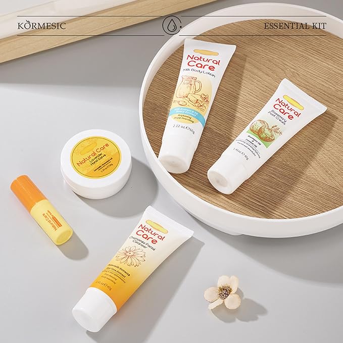 facial skin care set - facial gift sets for women - mini skincare products - body lotion, foot cream, cleanser, lip balm, hand salve-VivaGrace Women