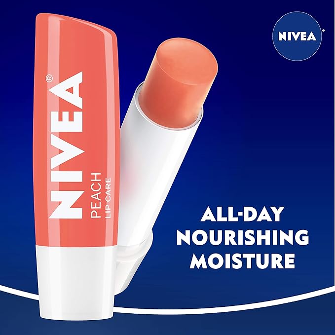 NIVEA Peach Lip Care - Tinted Lip Balm for Beautiful, Soft Lips - Pack of 4-VivaGrace Women