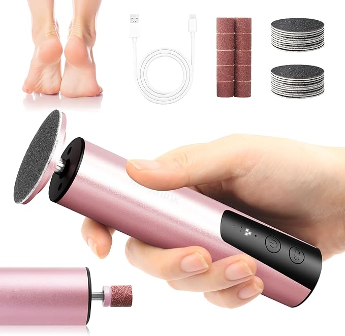 Electric Foot Callus Remover, 2 in 1 | 6 Speed Adjustable Foot File Nail Grinder with Sandpaper Disks, Professional Sander Pedicure Tool for Feet Dead Skin, Self Care Gifts for Women Mom Lover Friends-VivaGrace Women
