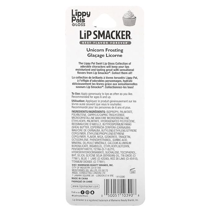 Lip Smacker Lippy Pals Swirls Unicorn, Flavored Moisturizing & Smoothing Soft Shine Lip Balm, Hydrating & Protecting Fun Tasty Glossy Finish, Cruelty-Free & Vegan - Unicorn Frosting-VivaGrace Women