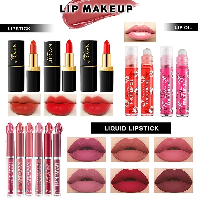 Makeup Set Makeup Set for Women Girls Teens Full Kit, Makeup Present Set for Beginners and Professionals Include Eyeshadow Palettes, Foundation, CC Cream, Liquid Lipsticks Set-VivaGrace Women