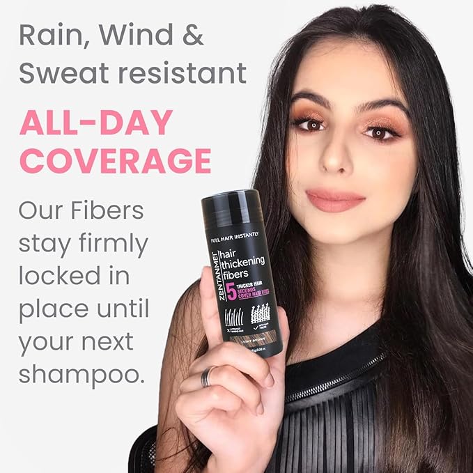 Hair Fibers for Thinning Hair for Women All-Natural Hair Building Fibers 0.98 Oz Hair Volume Powder Bald Spot Cover Up for Men & Women (Gray)-VivaGrace Women