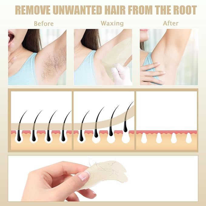 Waxing Kit - TIKESI Wax Warmer for Hair Removal, Hard Wax Kit with 14oz 5 Bags Hard Wax Beans for Full Body, Legs, Face, Eyebrows, Bikini, Brazilian Waxing Kit for Women Men-VivaGrace Women