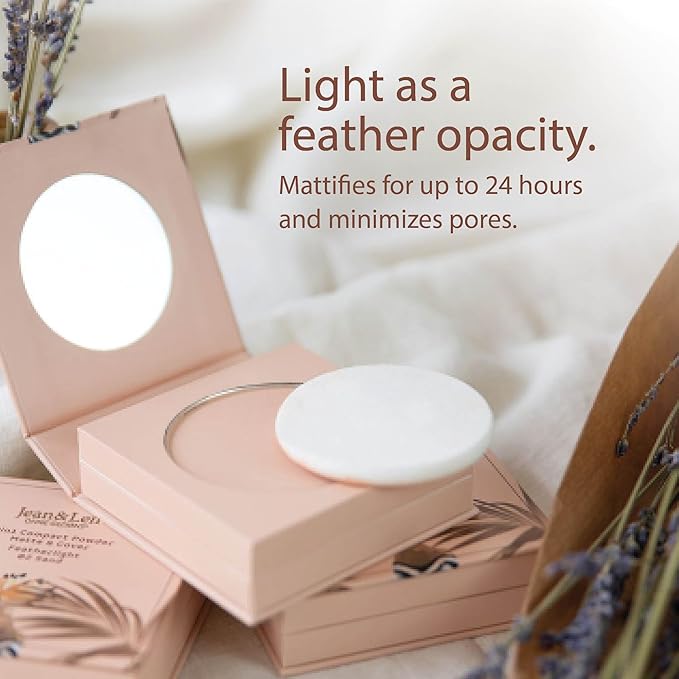 Pure 2in1 Compact Powder Feather Light 01 Ivory by Jean&Len, for a flawless transition and natural look, lasts 24 hours, with organic ingredients, vegan-VivaGrace Women