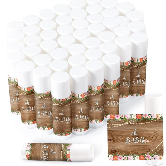 40 Pieces Lip Balm Bulk Baby Shower Jasmine Lip Balm Favors Floral Moisturizing Lip Balm for Women Children Men Girl kids Gender Reveal Favors Gift Baskets (Floral)-VivaGrace Women