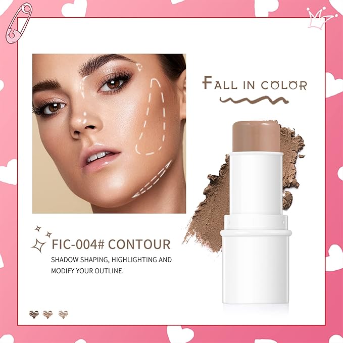 MEICOLY Makeup Sticks Kit, Contour Stick,Blush Stick, Highlight Stick,Facial Repair Bronzer Shading Stick, Cruelty Free Multi Stick Trio Cream Face Blush for Cheeks Lip Eye,02-VivaGrace Women