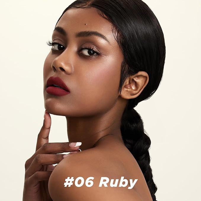 ITY Velvet Matte Finish Lip Stain-Mousse Textured Lip Clay, Red Shade, Conceals Lip Lines, Rich Pigment Lip Tint Lipsticks, 0.14 oz (4g) in Ruby-VivaGrace Women