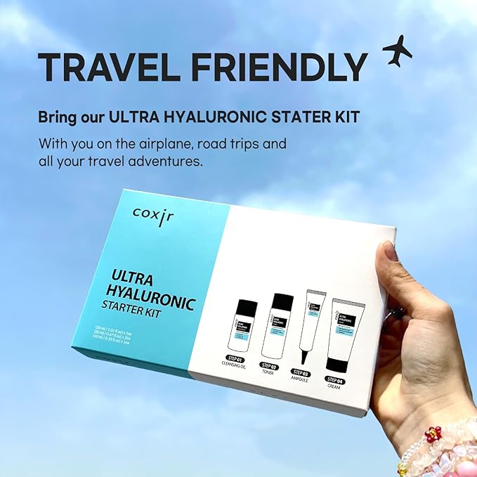 coxir ULTRA HYALURONIC STARTER KIT /cleansing oil+toner+ampoule+cream tralvel kit/[2.68 fl.oz (Pack of 1)]-VivaGrace Women