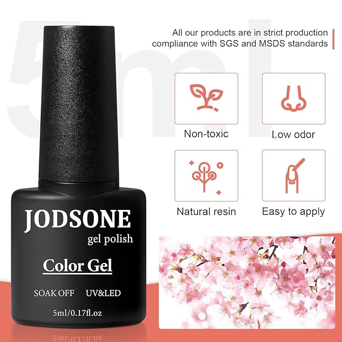 JODSONE Gel Nail Polish Kit with U V Light 32 Colors with Base Coat Matte Glitter Top Coat Gel Nail Set Manicure Salon Tools-VivaGrace Women