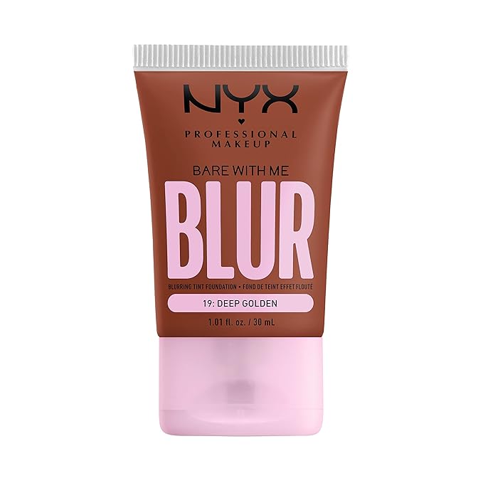 NYX PROFESSIONAL MAKEUP Bare With Me Blur Skin Tint Foundation Make Up with Matcha, Glycerin & Niacinamide - Deep Golden-VivaGrace Women