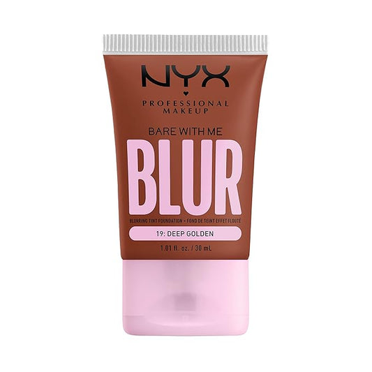 NYX PROFESSIONAL MAKEUP Bare With Me Blur Skin Tint Foundation Make Up with Matcha, Glycerin & Niacinamide - Deep Golden-VivaGrace Women