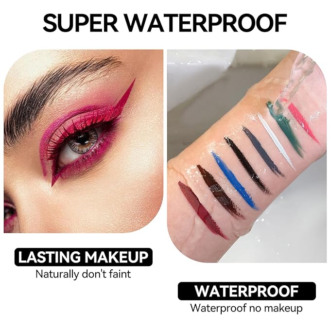 Eyeliner Gel Set,Long Lasting Waterproof Gel Eyeliner With 5.51 IN Long Eyeliner Brush,High-Intensity Pigments Smudge-Proof Eye Liner Makeup Creamy Eyeliner Gel 5G-Dark Grey