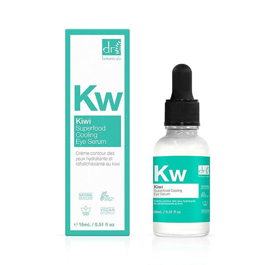 Dr Botanicals Refreshing Eye Cooling Serum with Vitamin C, Kiwi Fruit Oil to reduce Wrinkles, skin imperfections. Hydrating, Brightening and promotes Youthful Skin 15 ml / 0.5 Fl oz-VivaGrace Women
