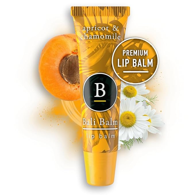 Moisturizing Lip Balm 0.50 Oz - Apricot & Chamomile Flavour - Natural Lip Balm - Vegan and Beeswax-Free Formula - Hydrating Flavored Lip Balm - Shea Butter Enriched Formula-VivaGrace Women