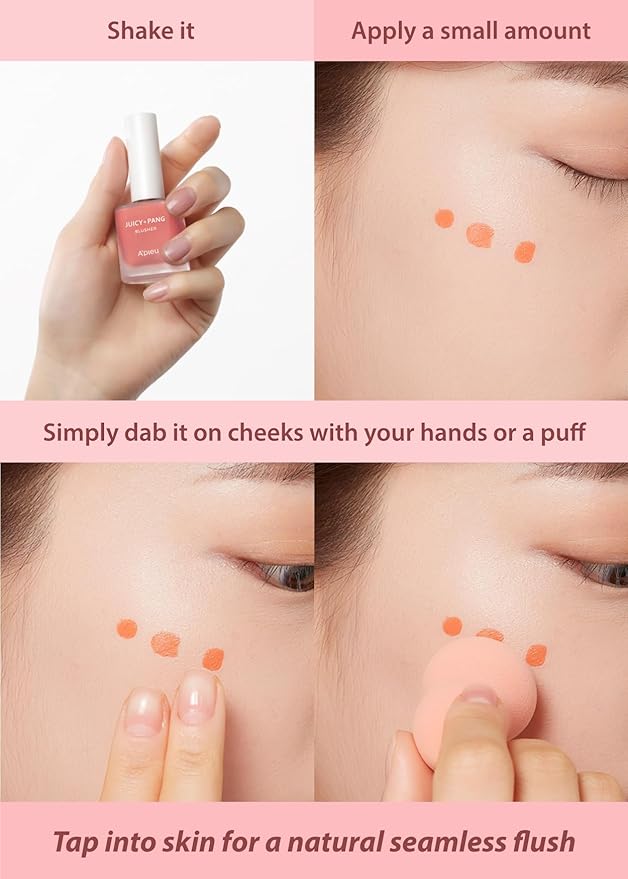 A'PIEU JUICY-PANG WATER BLUSHER (PK01 - I'm Strawberry) Korean Liquid Blush For Cheeks K Beauty Makeup-VivaGrace Women