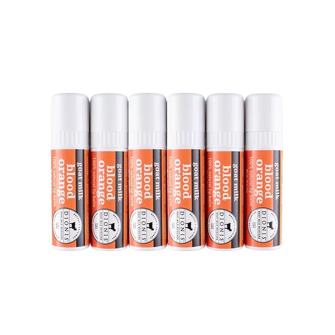 Dionis - Goat Milk Skincare Scented Lip Balm - Set of 6 (0.28 oz) - Made in the USA - Cruelty-free and Paraben-free (Blood Orange)-VivaGrace Women