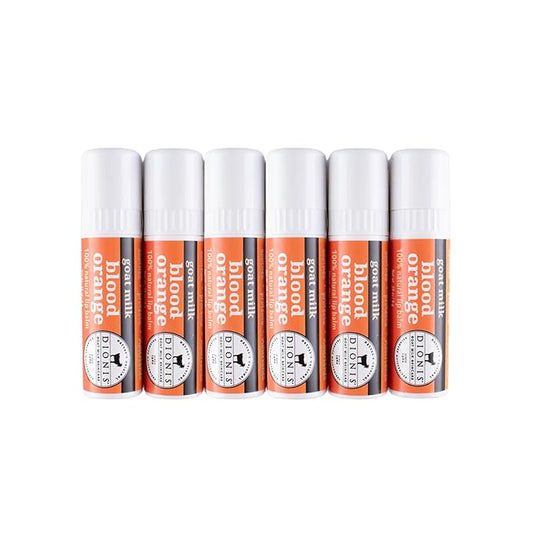 Dionis - Goat Milk Skincare Scented Lip Balm - Set of 6 (0.28 oz) - Made in the USA - Cruelty-free and Paraben-free (Blood Orange)-VivaGrace Women