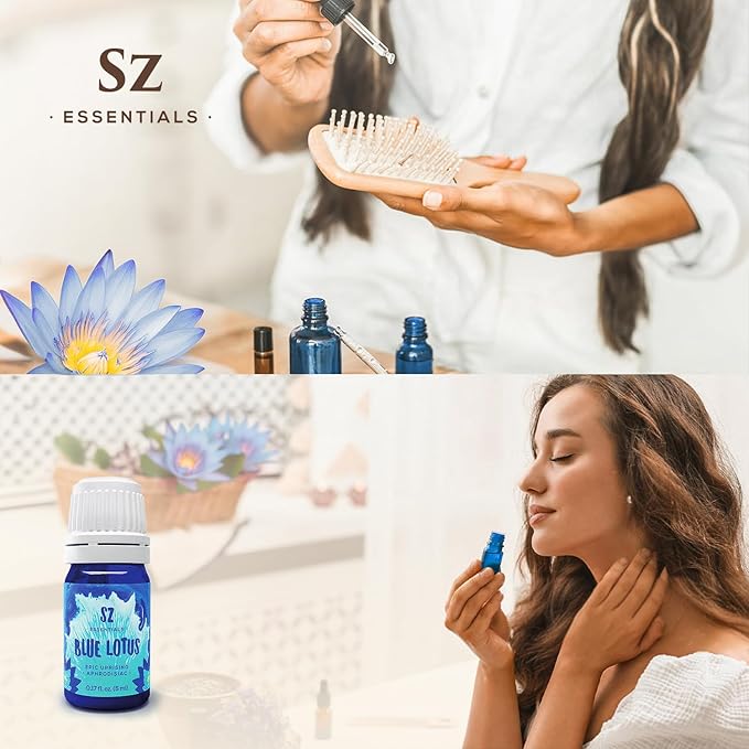 Blue Lotus Essential Oil 100% Pure, Undiluted Oil - Extracted from Nymphaea Caerulea - Rich & Sweet Scent with Fruity Overtones - Therapeutic Grade & Vegan - 0.17oz (5ml)-VivaGrace Women