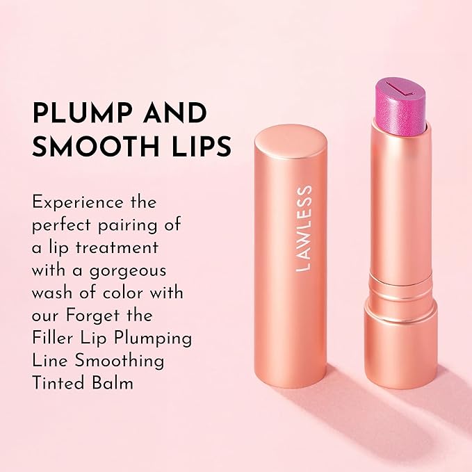 Lawless Forget the Filler Lip Plumping Line Smoothing Tinted Balm - Candy Girl - Premium Tinted Lip Balm with Natural Ingredients to Plump and Smooth Lips for a Firmer, Fuller Look - 0.09 oz-VivaGrace Women