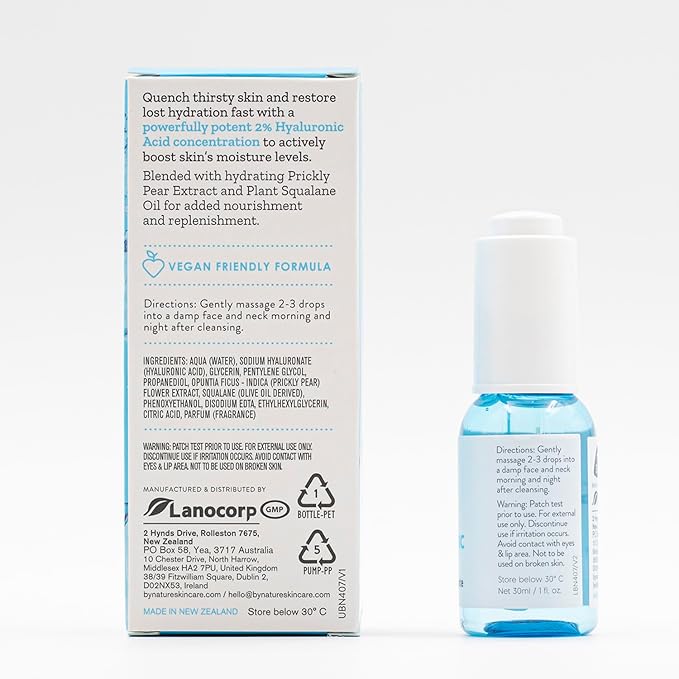 By Nature 2% Hyaluronic Acid Serum for Face & Neck - Skincare from New Zealand - 2% Hyaluronic Acid Facial Serum Concentrate - 1fl. Oz-VivaGrace Women