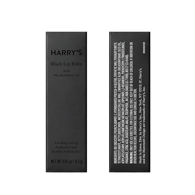 Harry's Black Lip Balm for Men - Hydrating Men's Lip Balm with Natural Finish - Korean Skincare Technology with Meadowfoam Oil-VivaGrace Women