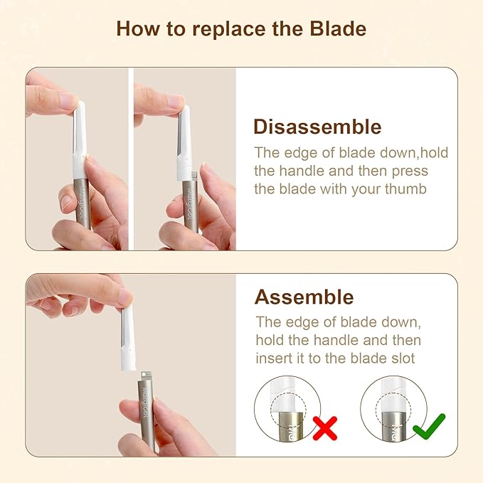 Dermaplaning Razor for Face - 10 Blade Refills, Dermaplaning Tool for Face Help Exfoliate and Smooth Skin, Easy-to-Use Facial Razors, Eyebrow Razor & Peach Fuzz Removal for Beauty-VivaGrace Women