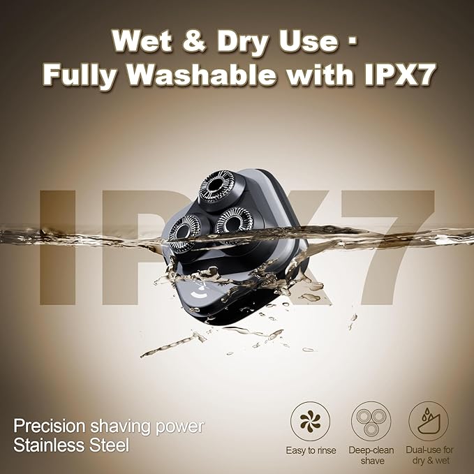 Facial Hair Removal for Women, 3D Floating Blade Rotary Razor, Wet/Dry Electric Shaver, Portable & USB Rechargeable Epilator Hair Remover for Face, Upper Lip, Chin, Arms & Legs (Black)-VivaGrace Women