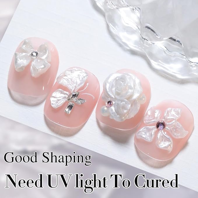 Double Rhythm 3D Nail Gel Pearl Solid Sculpting Gel for Nail Art Non-Sticky Hard Gel for Building Carving Molding Nail Extension Soak Off UV/LED Nail Art Salon Home DIY 0.5 Oz (Silver-Silk 01)-VivaGrace Women