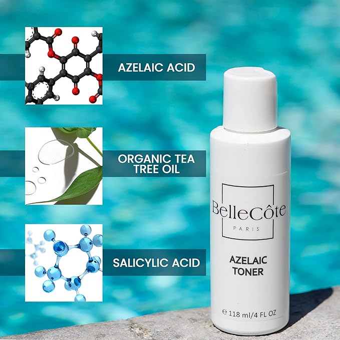 Skin Care Acne Treatment Toner - 10% Azelaic Acid, 2% Salicylic Acid, Tea Tree Oil Clean and Clear Acne Serum, Rosacea Treatment for Face, Reduces Blackhead | 4oz-VivaGrace Women