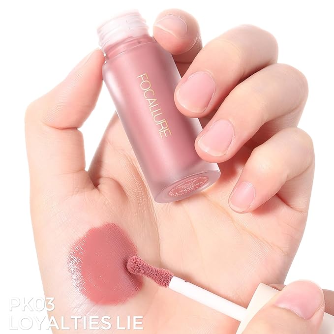 FOCALLURE Silky Cream Liquid Blush,Leaving a Matte Dewy Makeup Look,Easy to Apply and Create a Natural Flush,Long Lasting and Lightweight Cheek Blush Face Makeup,LOYALTIES LIE-VivaGrace Women