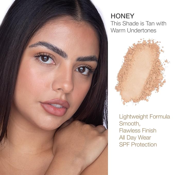 bellapierre Mineral Foundation SPF 15 - Loose Powder Foundation | Vegan & Cruelty Free Natural Makeup | Full Coverage Matte Finish | Hypoallergenic | Oil & Talc Free - 0.32 Oz - Honey-VivaGrace Women