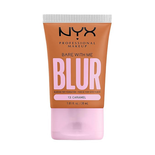 NYX PROFESSIONAL MAKEUP Bare With Me Blur Skin Tint Foundation Make Up with Matcha, Glycerin & Niacinamide - Caramel-VivaGrace Women
