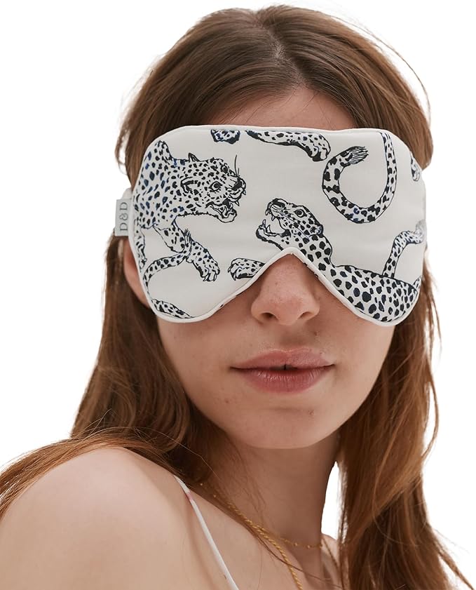 Desmond & Dempsey Cotton Luxe Eye Mask (Jag Print Cream)-VivaGrace Women