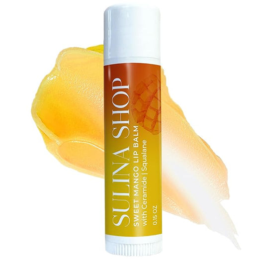 Mango Lip Balm Hydrating & Nourishing, Natural, Long-Lasting Lip Moisturizer with Castor Oil, Barrier Protection, Smooth Lip Care, Chapped Lip Repair, Non-Waxy & Cruelty-Free, Gentle for All Ages-VivaGrace Women